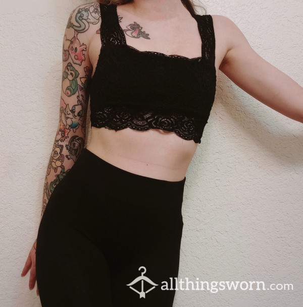 Black Lace Crop Top