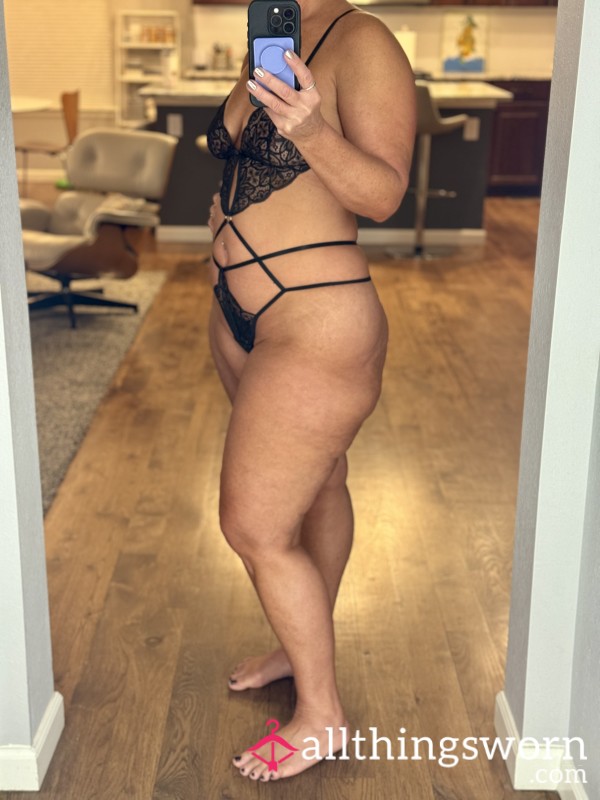 Black, Lace G-string, One Piece Lingerie