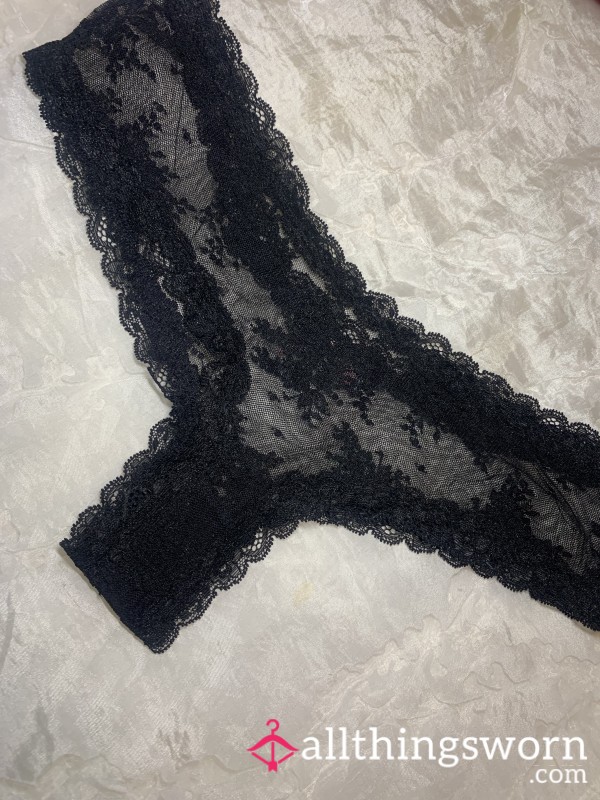 Black Lace Thong