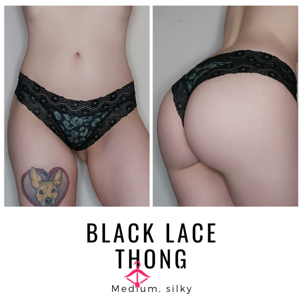 BLACK LACE THONG