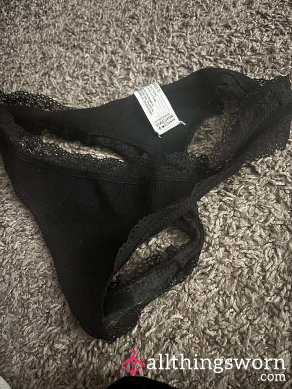 Black Lace Thongs