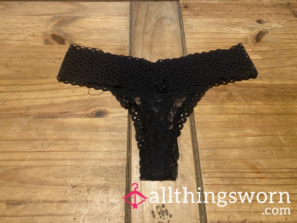 Black Lace Thongs