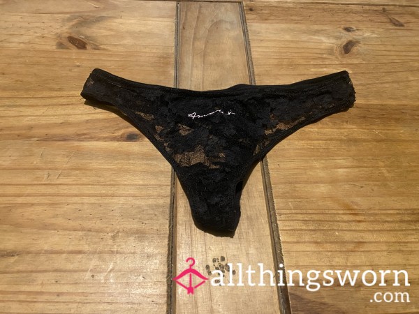 Black Lace Thongs