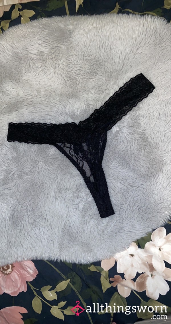 Black Lace Thongs