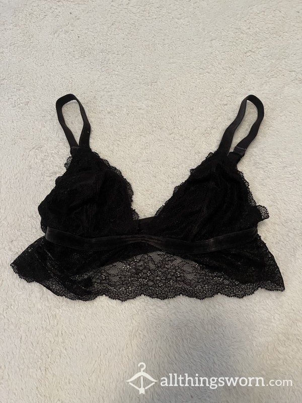 Black Lace, Velvet, And Satin Bralette