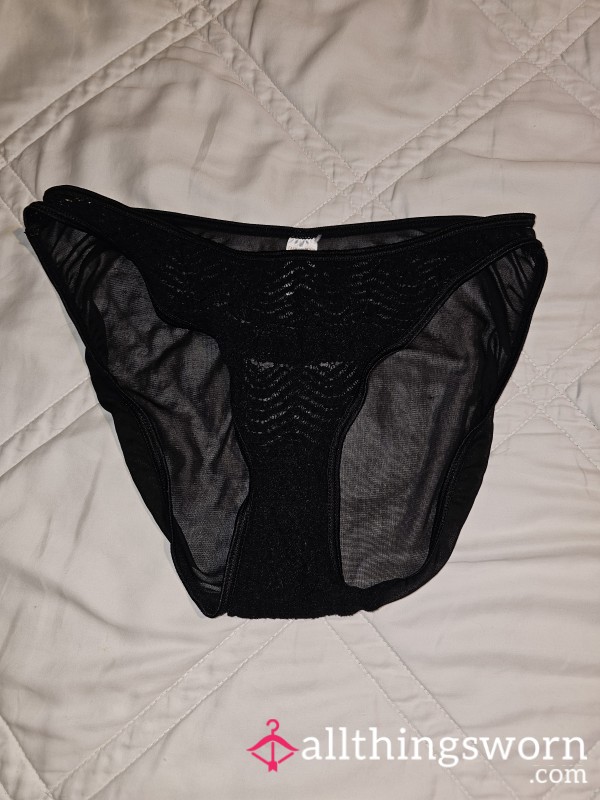 Black Lacy Sheer Full Back Panties