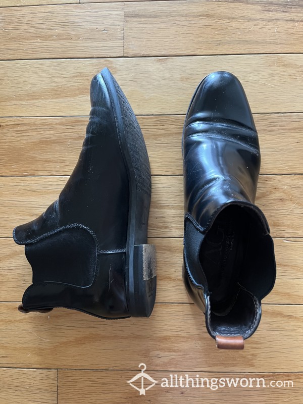 Black Leather Chelsea Boots