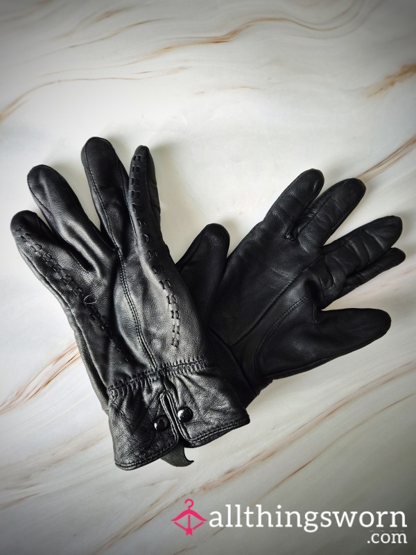 Black Leather Gloves