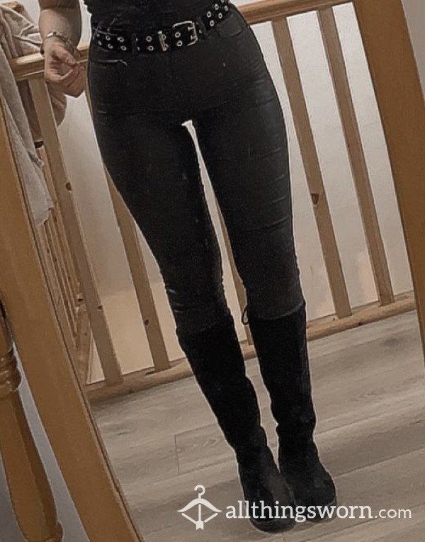 Black Leather Jeans