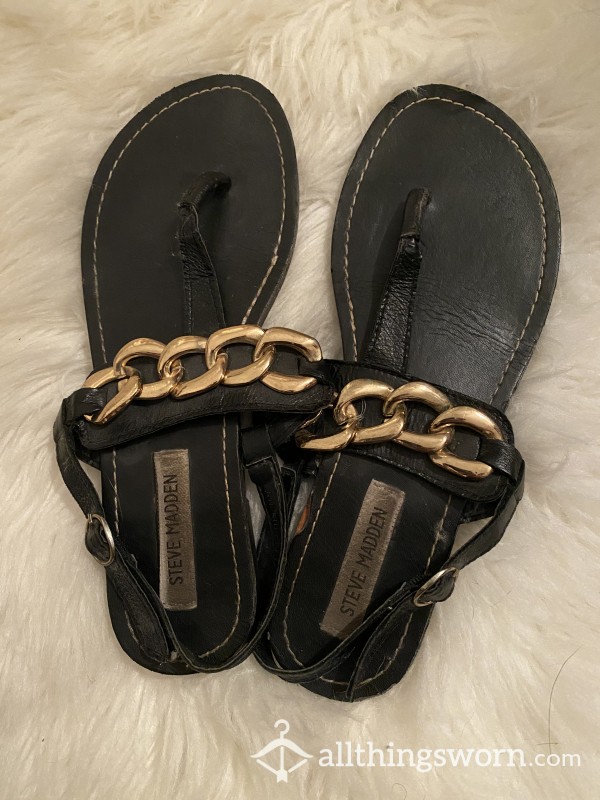 Black Leather Sandals