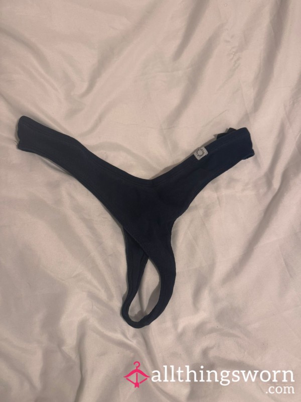 Black Lounge Worn Thong Sz12