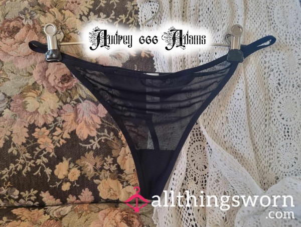 [SOLD] 24HR Wear Black Mesh G-String With 2 Free Pics Included