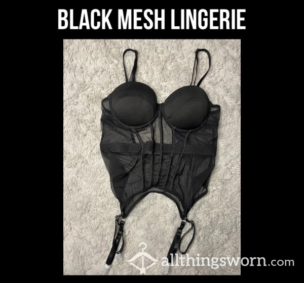 Black Mesh Lingerie👀