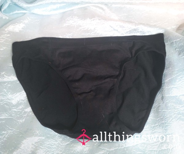 Black Microfiber Low Rise Brief Panty - XL - Free US Shipping