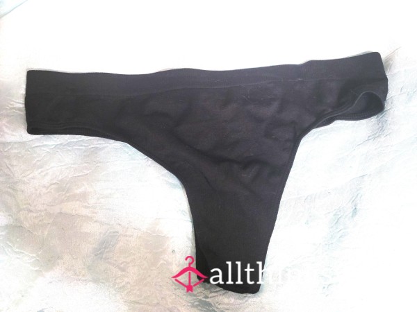 Black Microfiber Thong Panty - XL - Free US Shipping