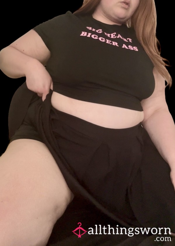 💦 Black Plus Size Mini Skirt With Short Panties Attached 💦