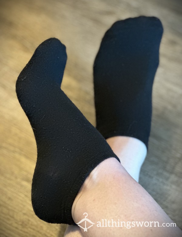 Black No Show Socks - Thin Synthetic & Thick Cotton