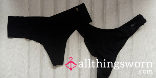 Black Thongs Nylon & Cotton