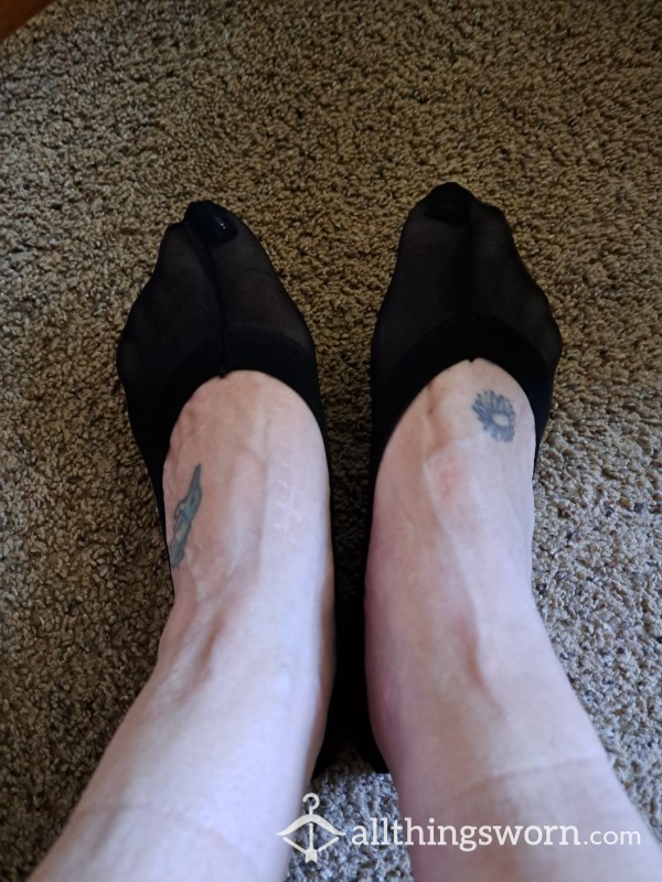 Black Nylon Sheer Footlets