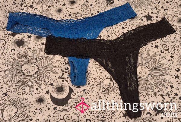 Black Or Blue Lace Thongs