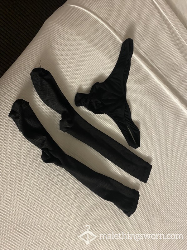 Black OTC Compression Socks, And Black Thong