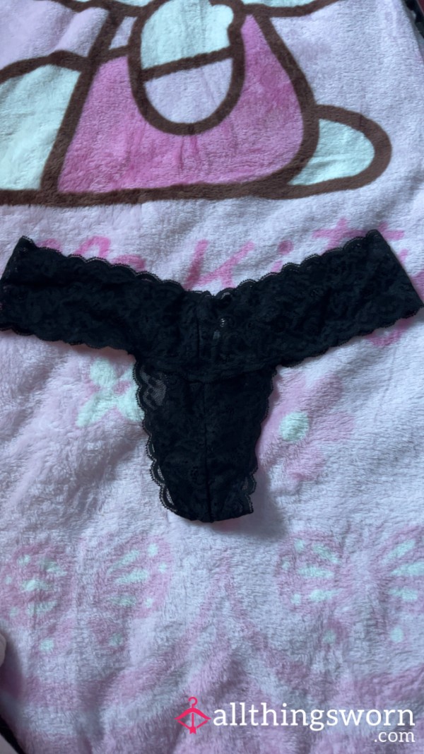 Black Pair Of Panties Filled With White C*m