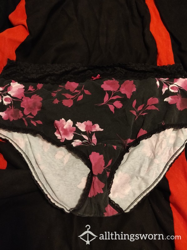 Black Panties With Flowers