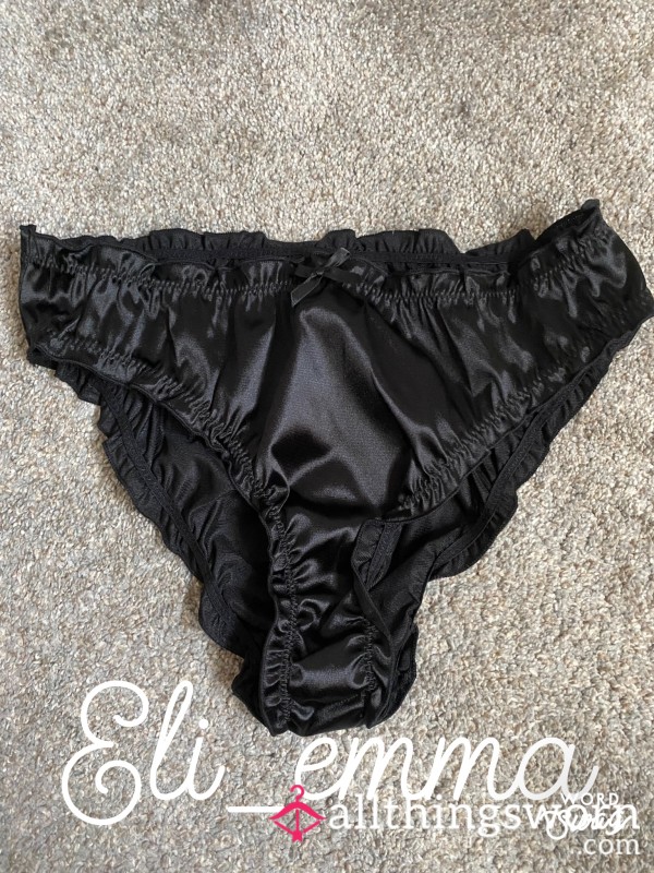 Black Panties-Worn For 24 Hours+ Masturbation Play Size Medium