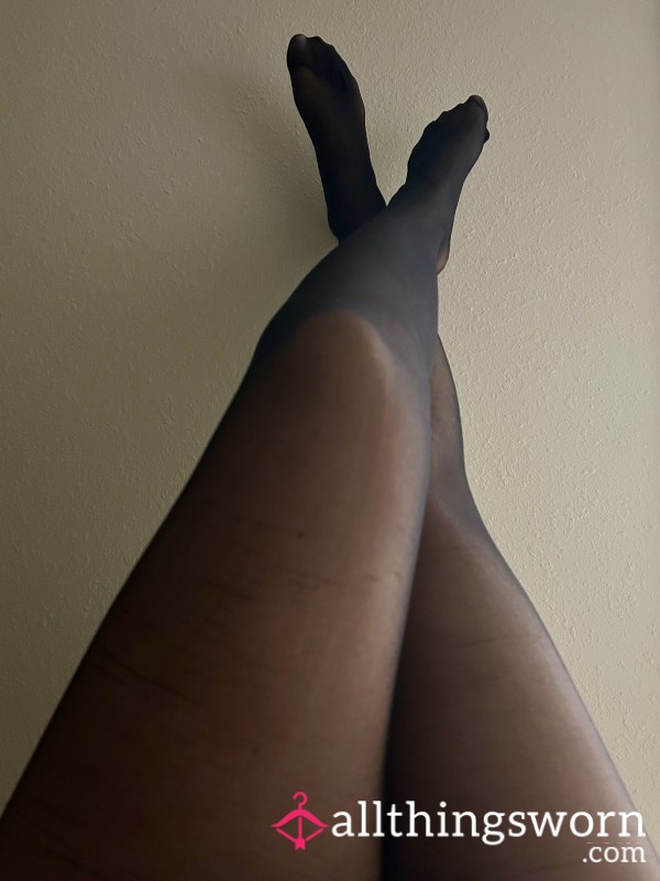 Worn Black Pantyhose