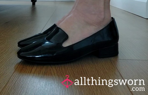 Black Patent Flat Shoes Size 4