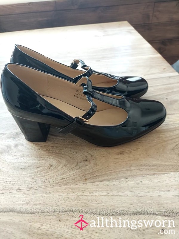 Black Patent Mary Jane Heels