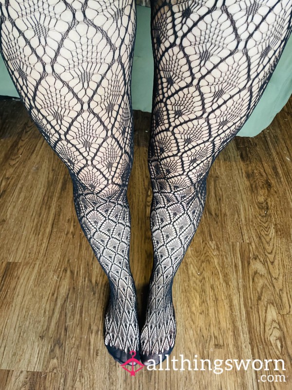 Black Patterned Tights