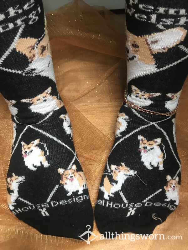 {Black “Pembroke Welsh Corgi” Socks}