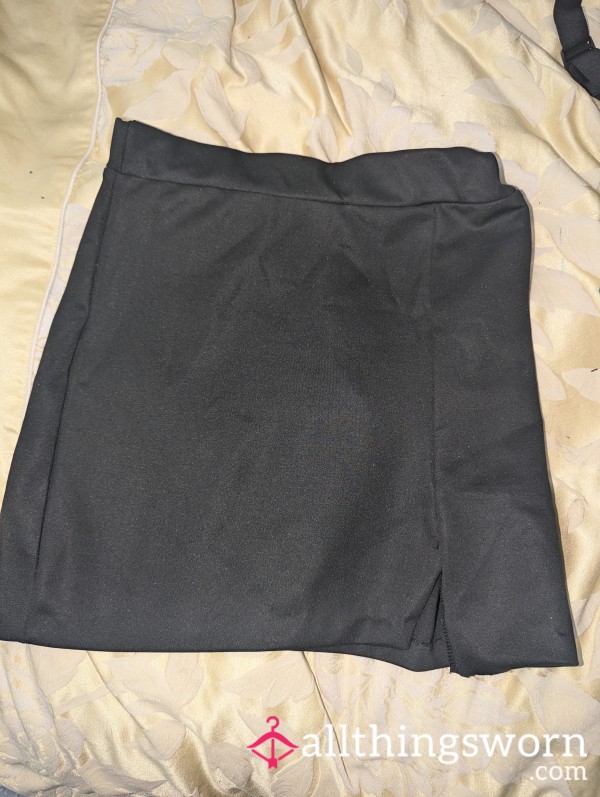 Black Pencil Mini Skirt