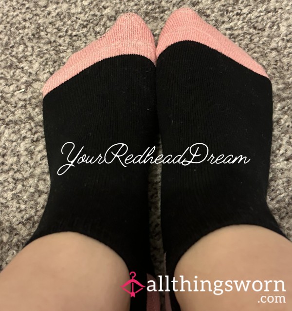 Black & Pink Ankle Socks