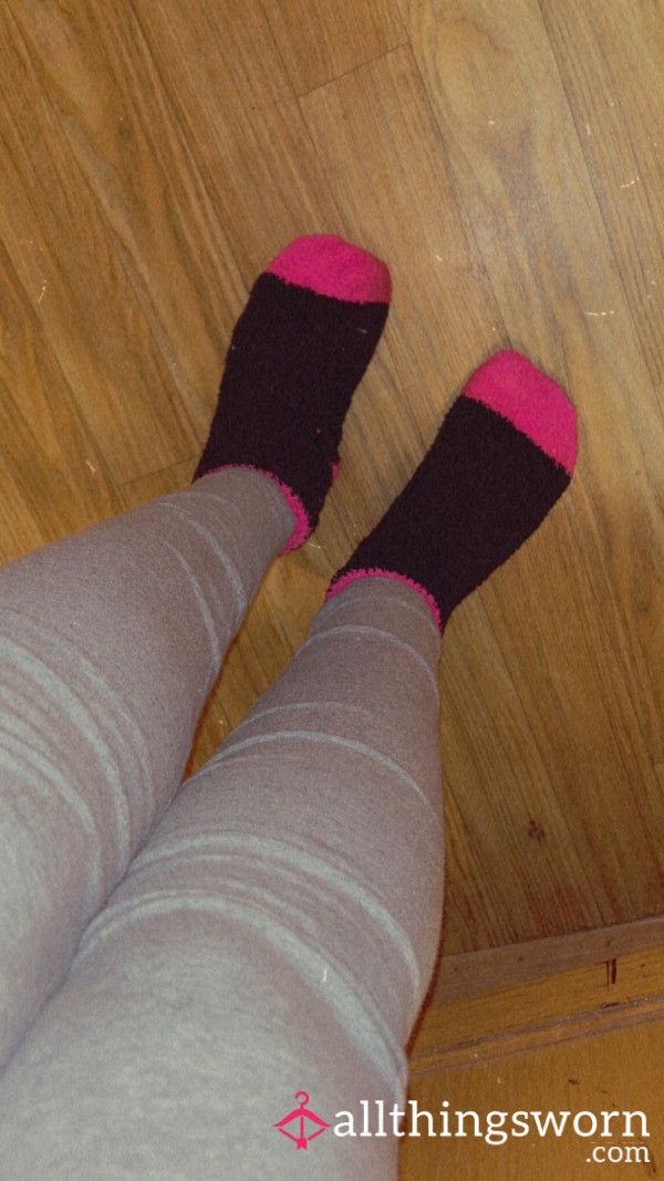 Black & Pink Fuzzy Socks