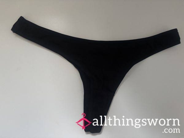 Black Plain Thong