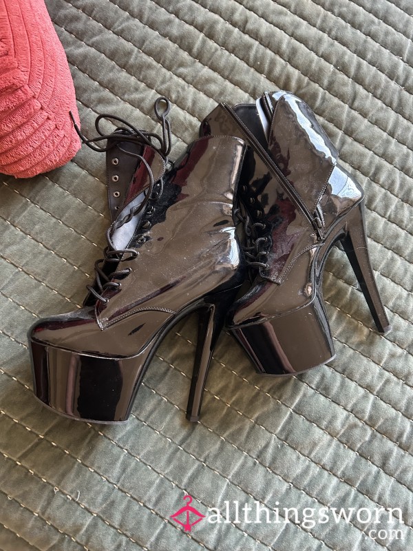 Black Pleasers Boots - Size 11