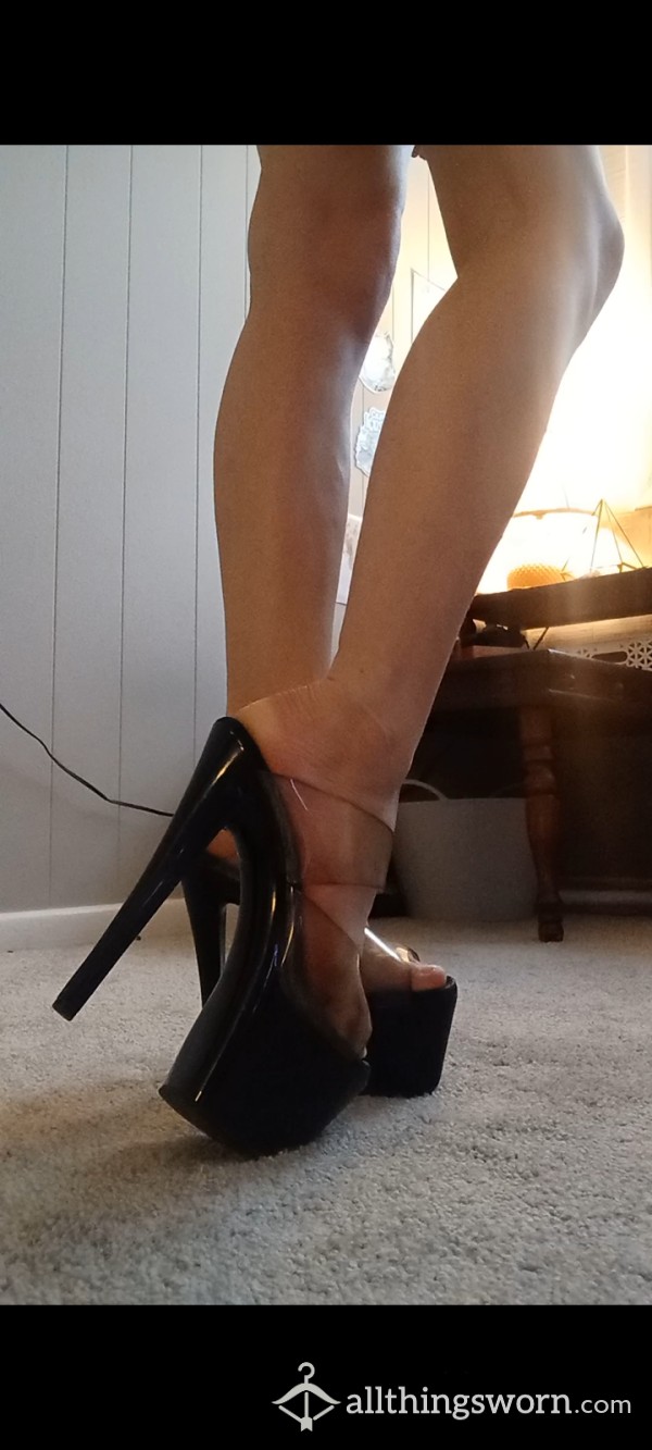 Black Pleasers Heels, Size 6