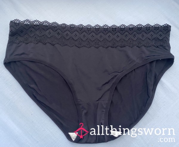 Black Plus Sized Worn Knickers