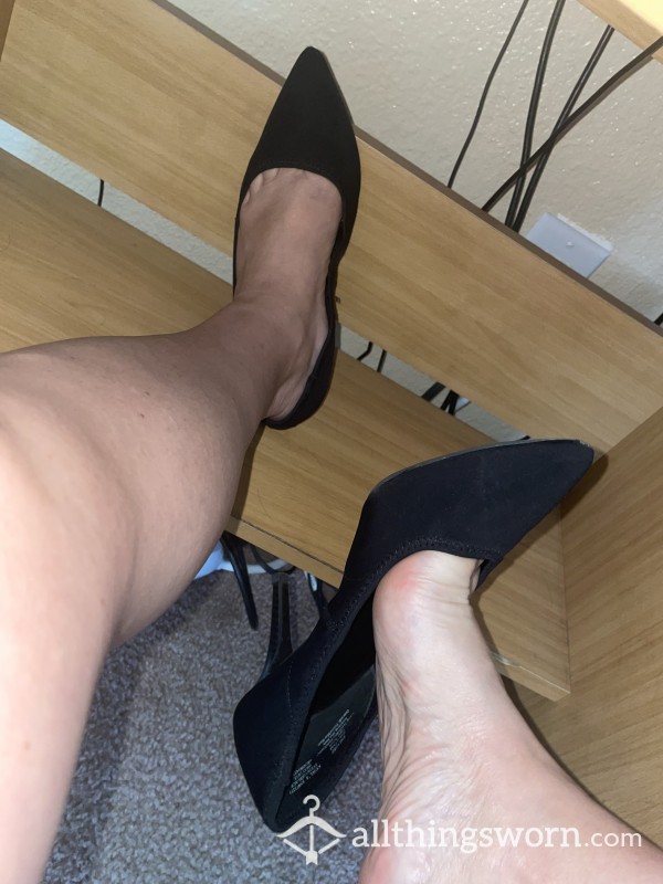 Black Pointy Toe High Heels, S**y, Smelly, Well Worn