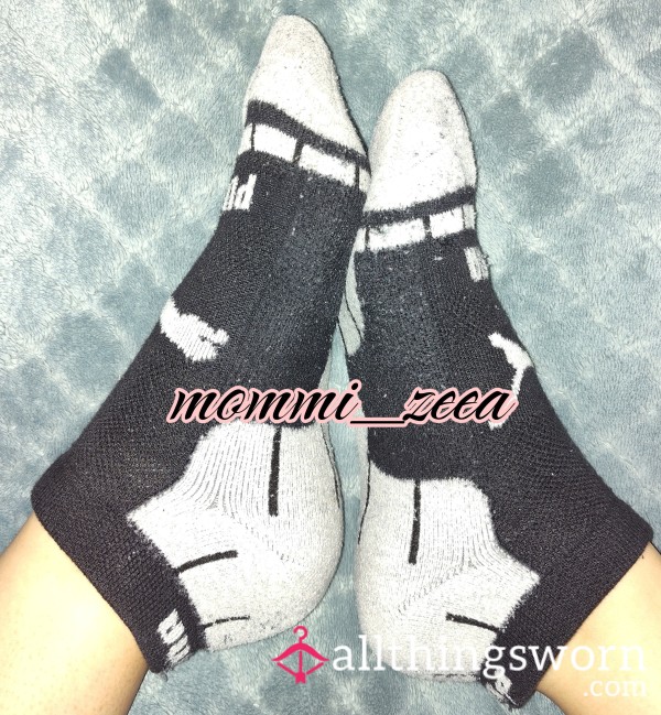 Black Puma Ankle Cotton Socks