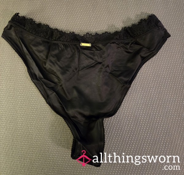 Black Satin And Lace Fullback