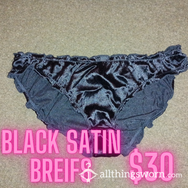 Black Satin Briefs