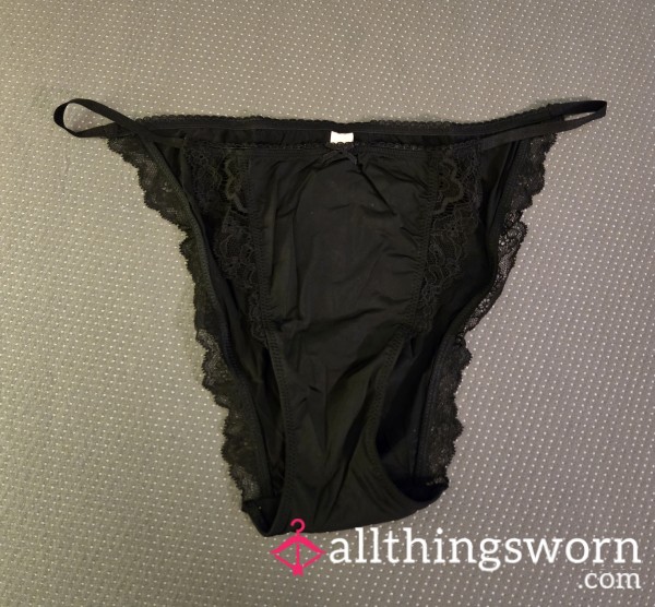 BLACK SATIN FULLBACK PANTIES