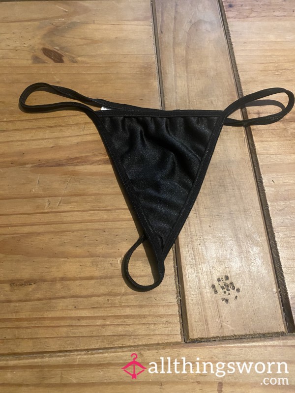 Black Satin G String