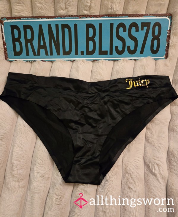 ⚫️ Black Satin Juicy Couture FullBack Panties⚫️