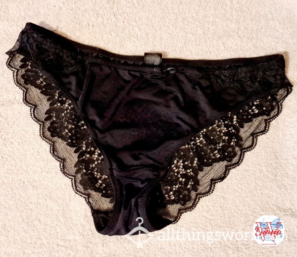 🥰Black Satin + Lace Panties. Type 1🥰