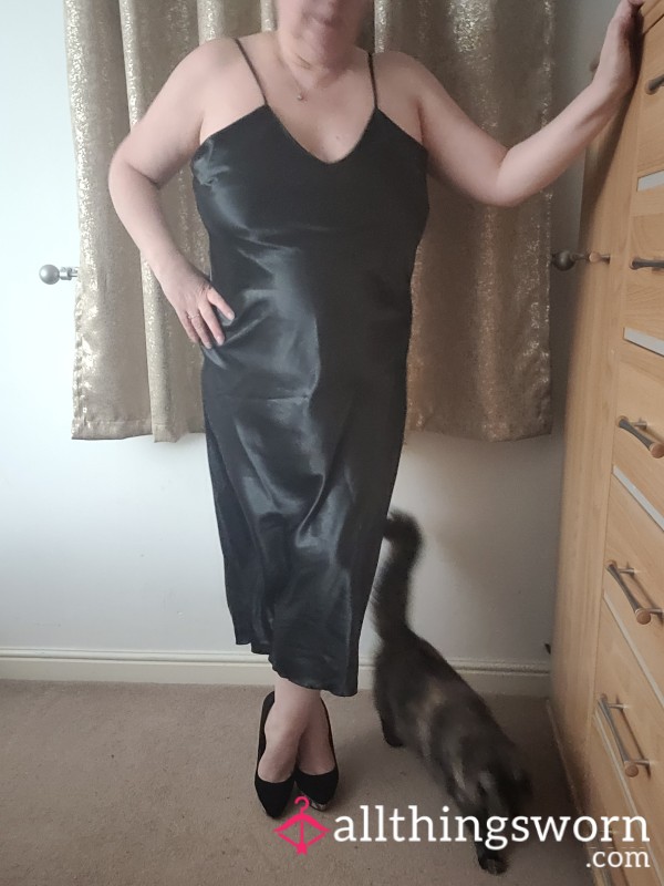 Black Satin Night Dress