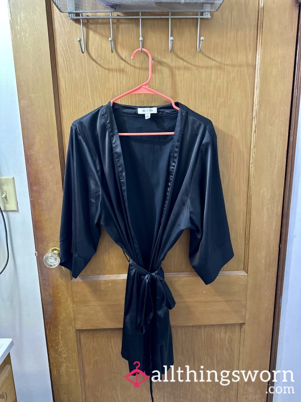 Black Satin Robe